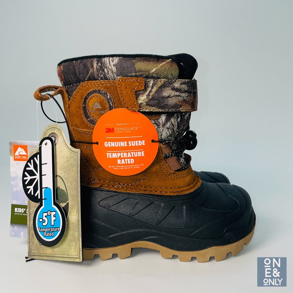 OZARK TRAIL Toddler Boot Oak Camo Genuine Suede Pack -5F Temp Rated Size 6 New